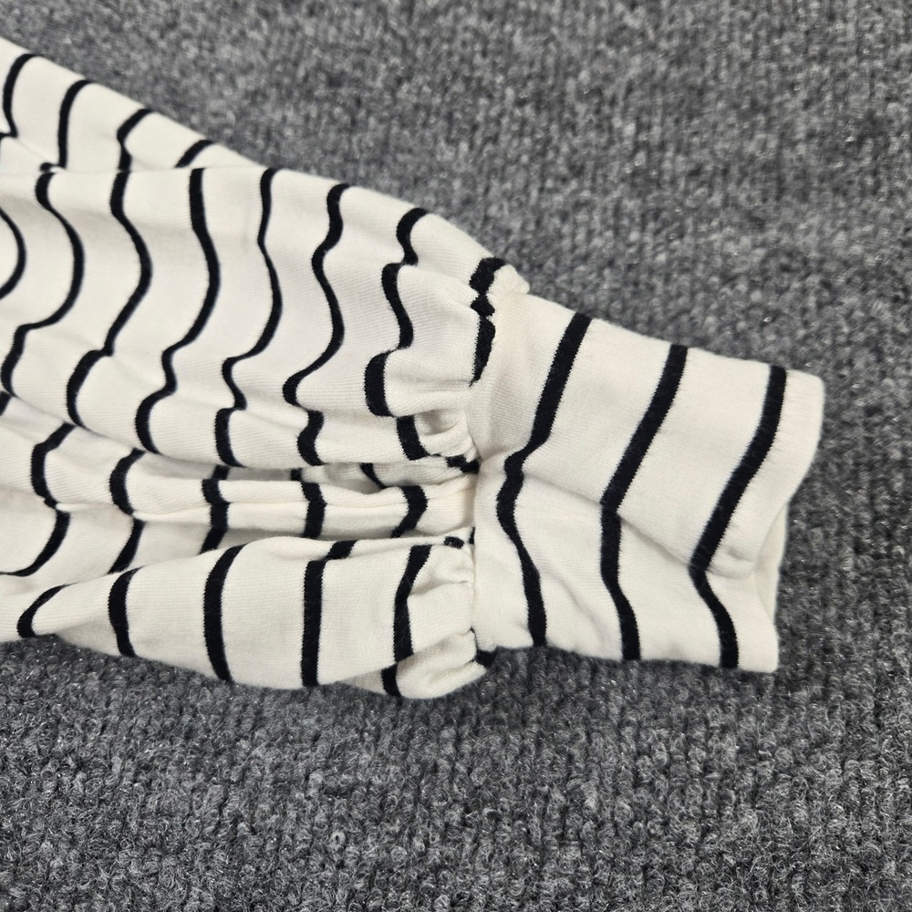 Cabi Top Womens Small White Black Striped V-Neck Drawstring 5746 - Picture 5 of 8